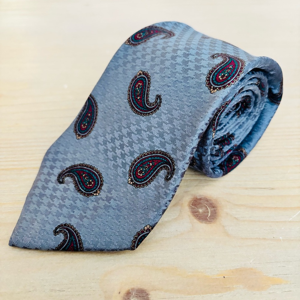 Hardy Amies Silk Paisley Tie | Savile‎ Row London Blue Mens